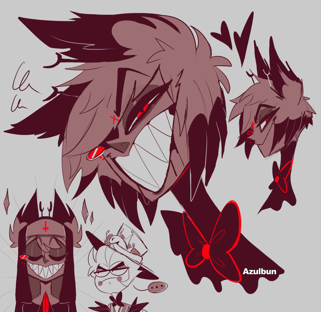 AzulBun's tweet photo. Here's some Alastor doodles❤️ #HazbinHotelAlastor #HazbinHotel https://t.co/AqsjxWckLj