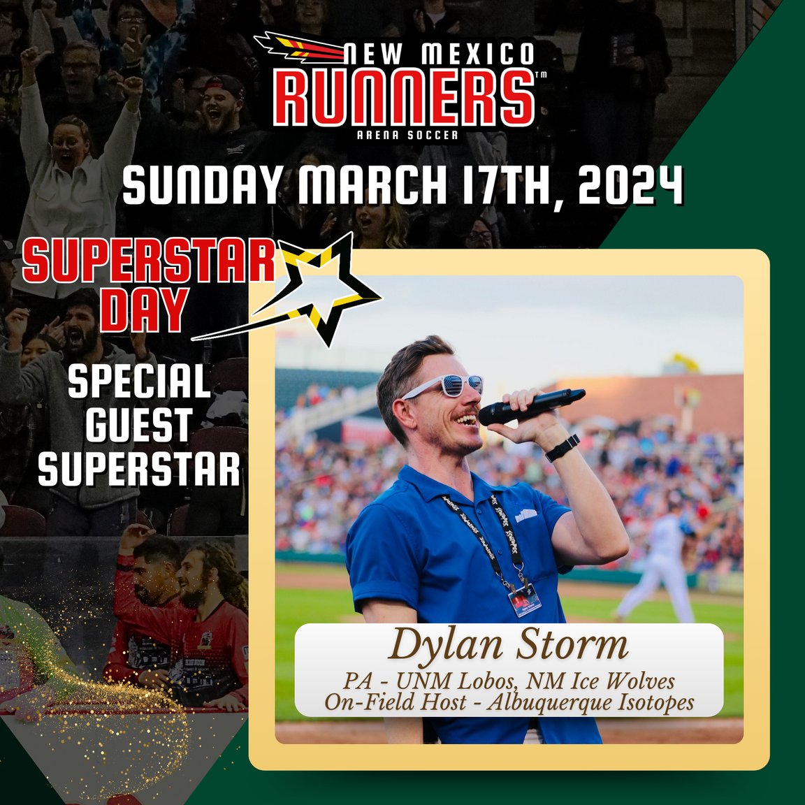 RioRoadrunner's tweet photo. π More Superstars that will be in attendance at the @rreventscenter on March 17th! β½
π₯ @PitbullTorres
π @dylanhstorm
π¦ Monte & Mona
It's going to be a party!!! πππ
#nmrunners #runasone #riorancho #abq #arenasoccer #nmsoccer #abqtopes #nmicewolves #unmlobos https://t.co/1nwxDT16q9
