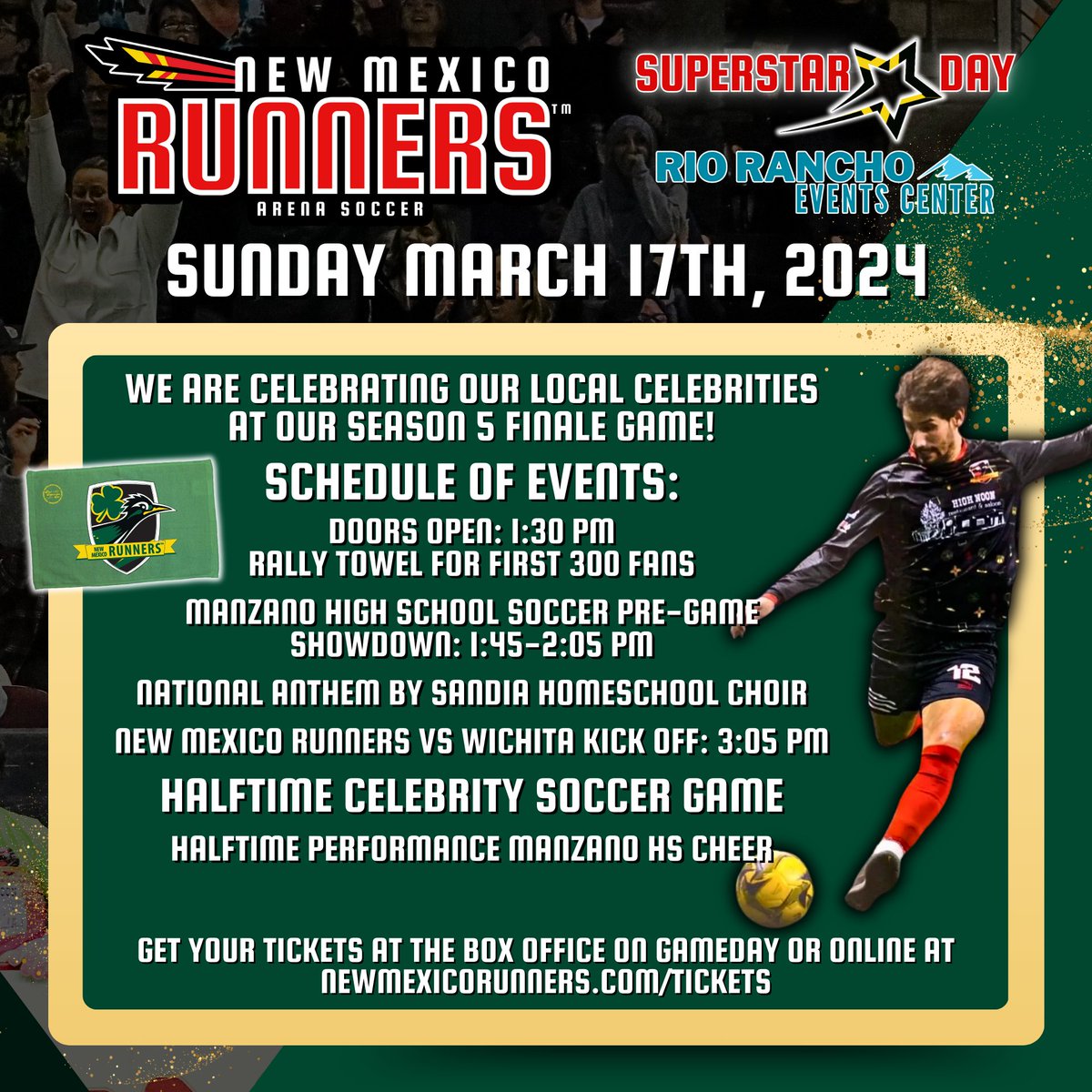 RioRoadrunner's tweet photo. π More Superstars that will be in attendance at the @rreventscenter on March 17th! β½
π₯ @PitbullTorres
π @dylanhstorm
π¦ Monte & Mona
It's going to be a party!!! πππ
#nmrunners #runasone #riorancho #abq #arenasoccer #nmsoccer #abqtopes #nmicewolves #unmlobos https://t.co/1nwxDT16q9