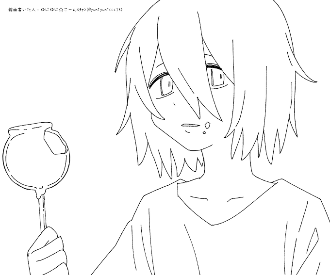 ぬりえです
(線の色とかをちょっと変えるのはOKですが、左上の文字は消さないでネ)
※投稿するときは私のユーザー名→(@yuniyuniccc13)をツイート本文に付けてください 