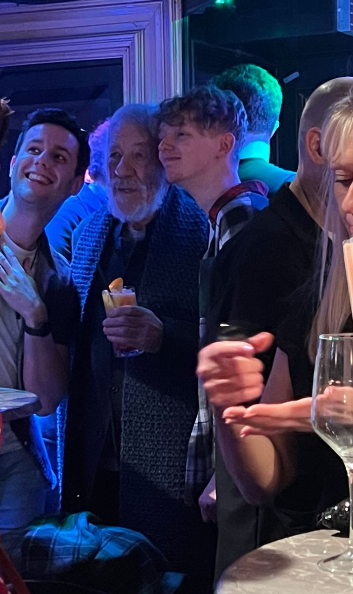 We were in a gay bar in Manchester that plays music from musicals & SIR IAN FUCKING MCKELLEN walks in! He had a table reserved for him & the cast of a play he’s doing. I spoke to him briefly but bottled it when it came to asking for a photo, didn’t wanna be THAT guy. 💀