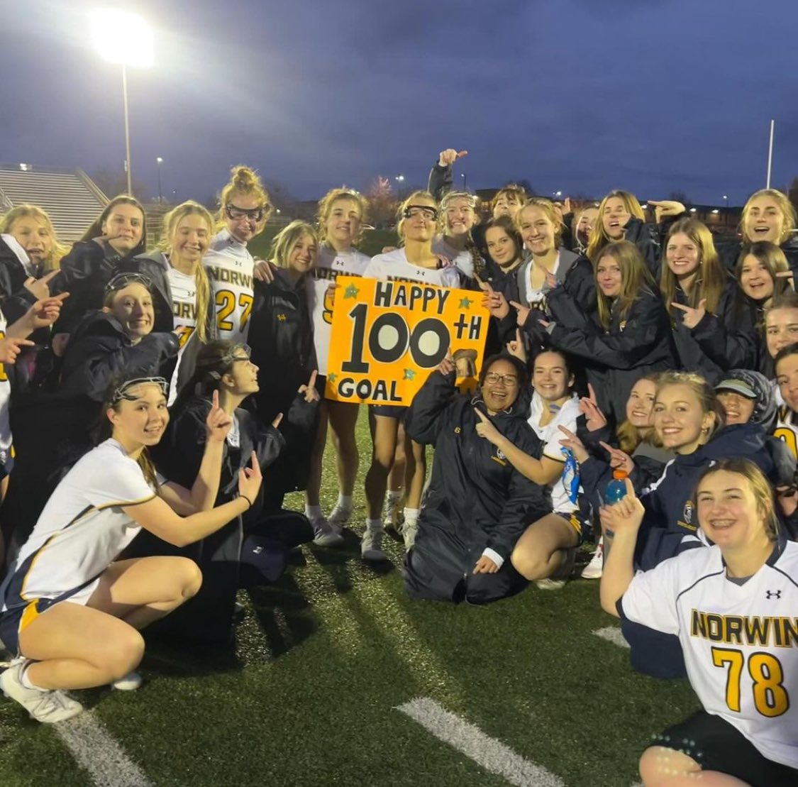 Congratulations Ava Wilson for scoring your 100th Varsity goal.