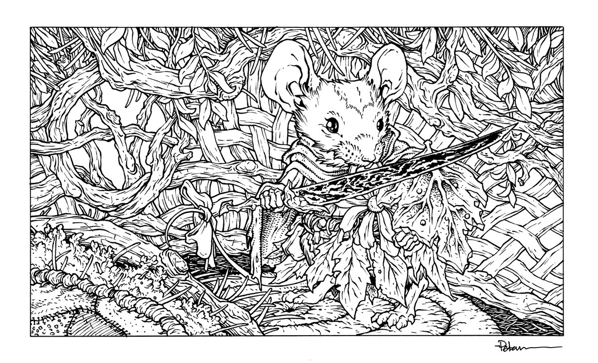 My original inked artwork for Mabel, Heir to Cragflame for MtG's Bloomburrow are in the last 24 hours of auction: facebook.com/groups/mtgartm…