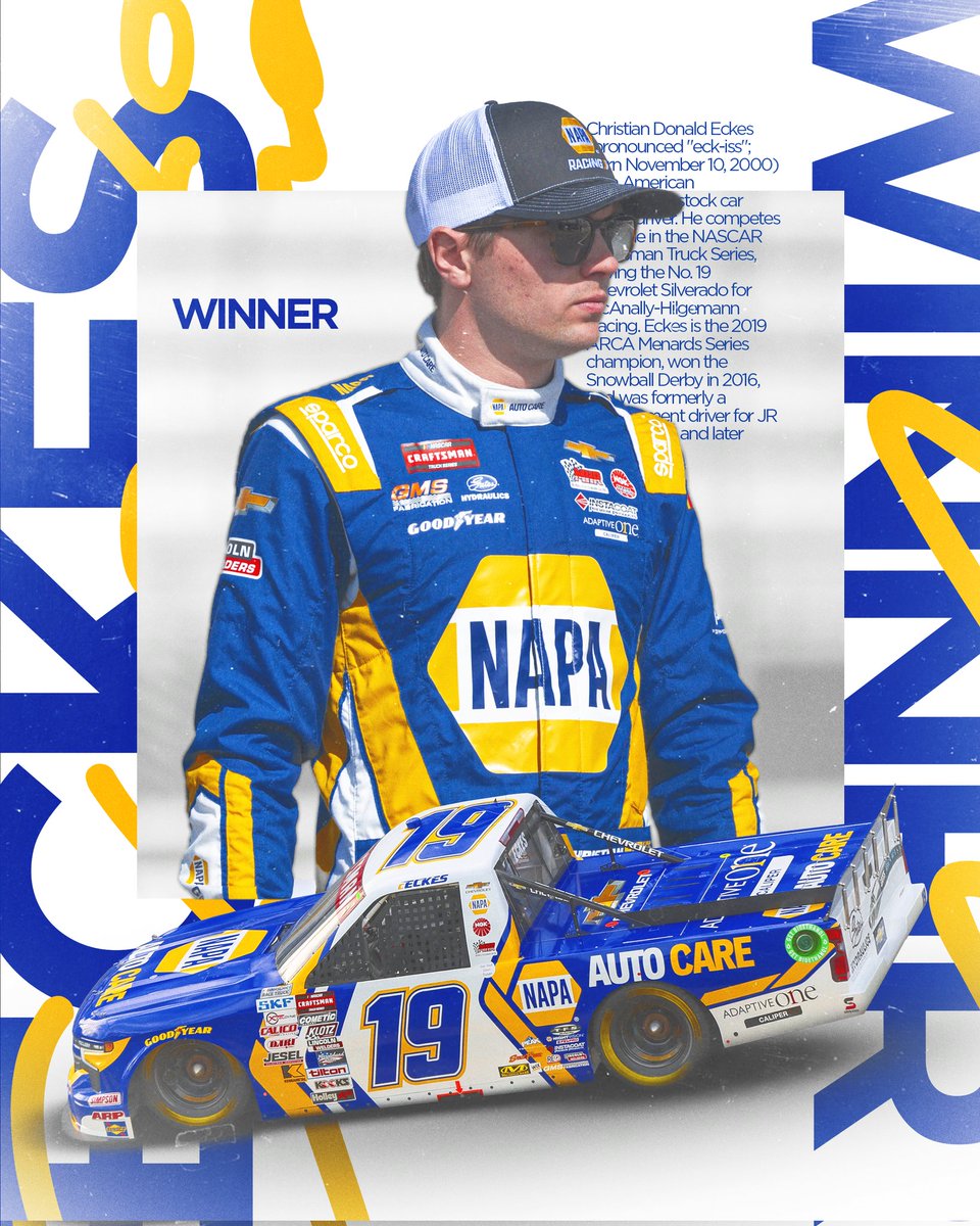 IT'S BRISTOL BABY! @christianeckes gets redemption at @ItsBristolBaby!!!!! #NASCAR #TEAMNAPA #ItsBristolBaby