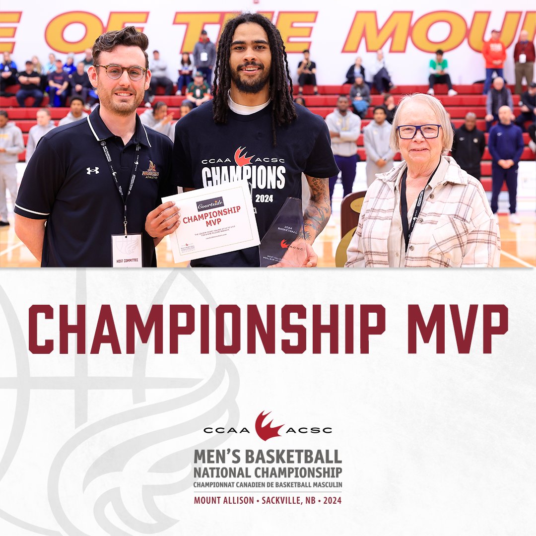 #CCAAmbb2024 | Congratulations to the Keyano Huskies who take home the gold medal! 🥇 🏀 Félicitations à l'équipe Keyano Huskies qui remporte la médaille d'or ! Championship MVP 🏀 Meilleur joueur du tournoi Keenan Miller, Keyano Huskies