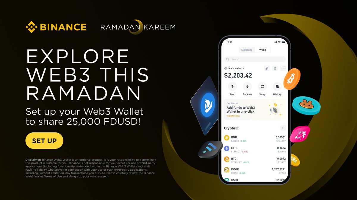 binance's tweet photo. Have you set up your Web3 Wallet on #Binance yet?

If not, create your Binance Web3 Wallet today and win $10 in #BNB!

Start here ➡️ https://t.co/3dgCjnPNLs https://t.co/phLTQCBz9H