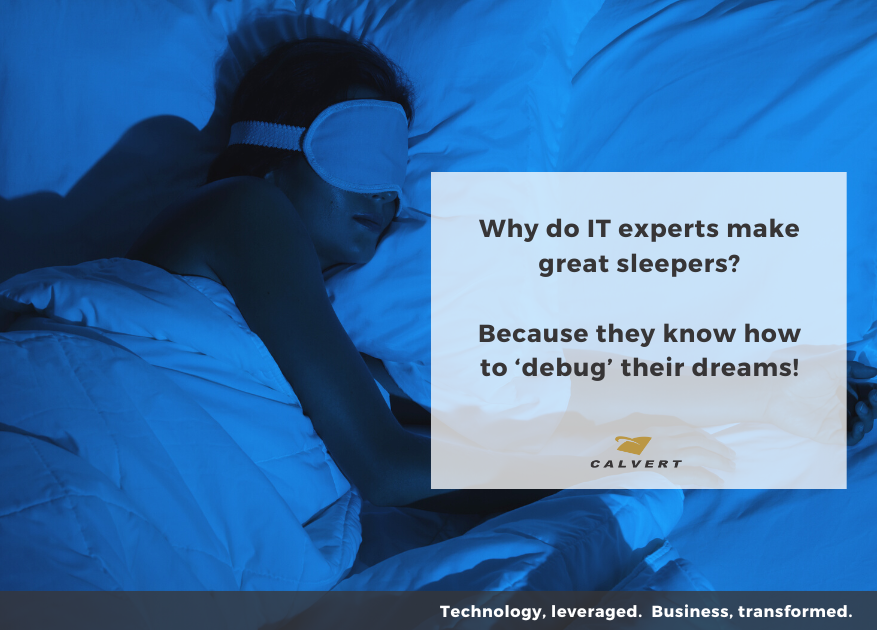 calverttech's tweet photo. Happy World Sleep Day!  😴  

#CalvertTech #WorldSleepDay #ITJoke #Joke #Debug #Dreams https://t.co/z7dmA8F18F
