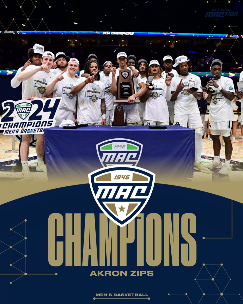 🦘🦘🦘 The Akron Zips are heading back to The Big Dance as your 2024 MAC Men's Basketball Tournament CHAMPIONS! 🏆 @ZipsMBB | #MACtion