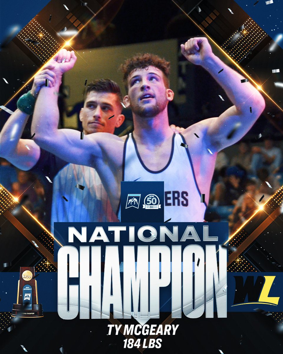 🚨184 lb CHAMPION, AGAIN🚨

<a href="/WLAthletics/">West Liberty Athletics</a> Ty McGeary earns his second national championship and ends the season with an undefeated record.

#D2Wrestler | #MakeItYours