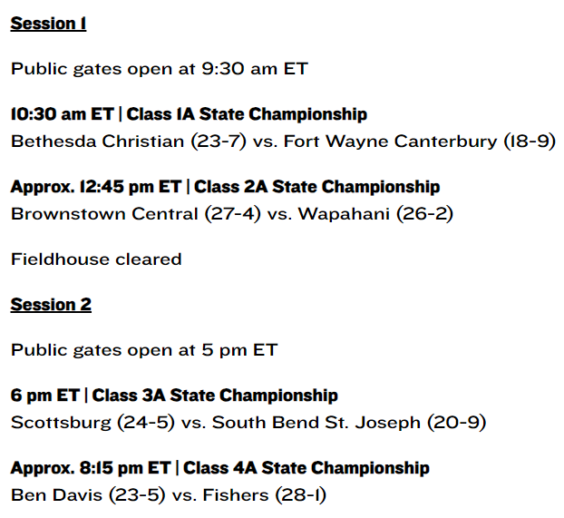 IHSAA1's tweet photo. Congratulations to the eight teams that cut down semi-state championship nets tonight! The #IHSAA, @Pacers and @IndianaFever look forward to hosting you for the 114th Annual Boys Basketball State Finals at Gainbridge Fieldhouse in two weeks (March 30)! 🏆🏀🔥

▶️https://t.co/hkfFNsGs2b