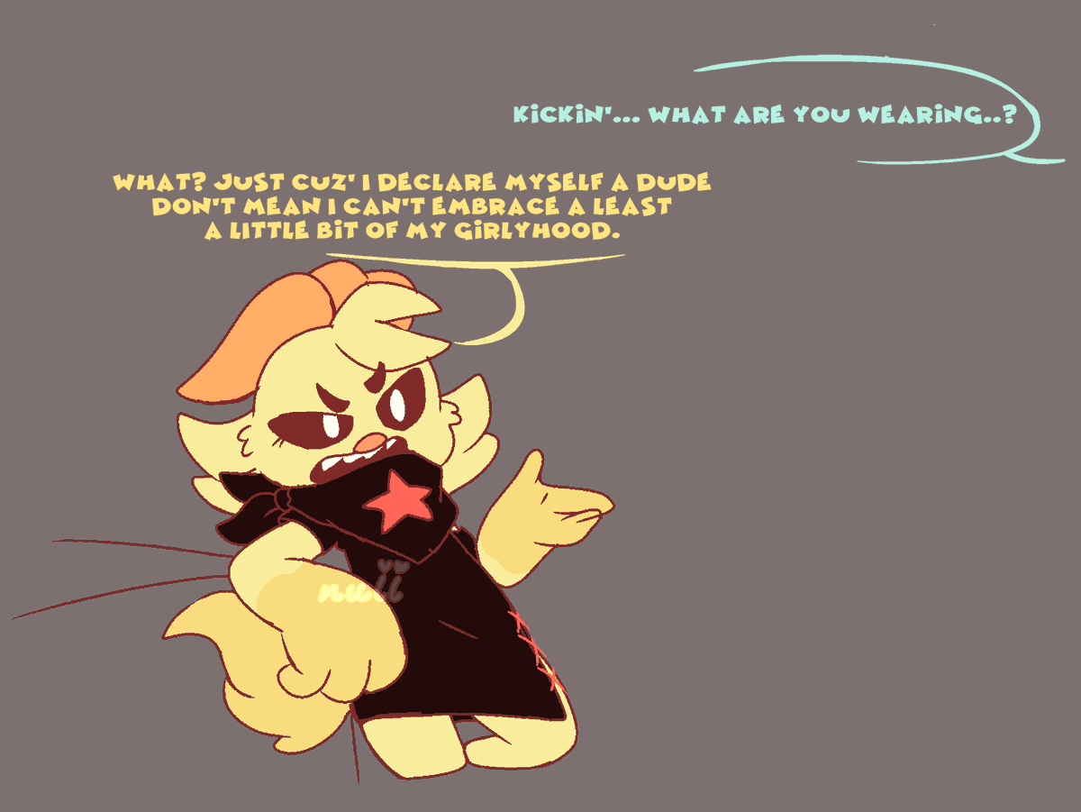 pancakessouffle's tweet photo. on the topic of transgender chickens
here's something he wears on random occasions for no other reason than he just can ⭐️🐤🕶️

he's still got a bit of feminine in him ‼️ ‼️

don't ask, this just came to mind out of nowhere.
--
#myart #myartwork #KickinChicken #SmilingCritters https://t.co/pAu1zJBDoQ