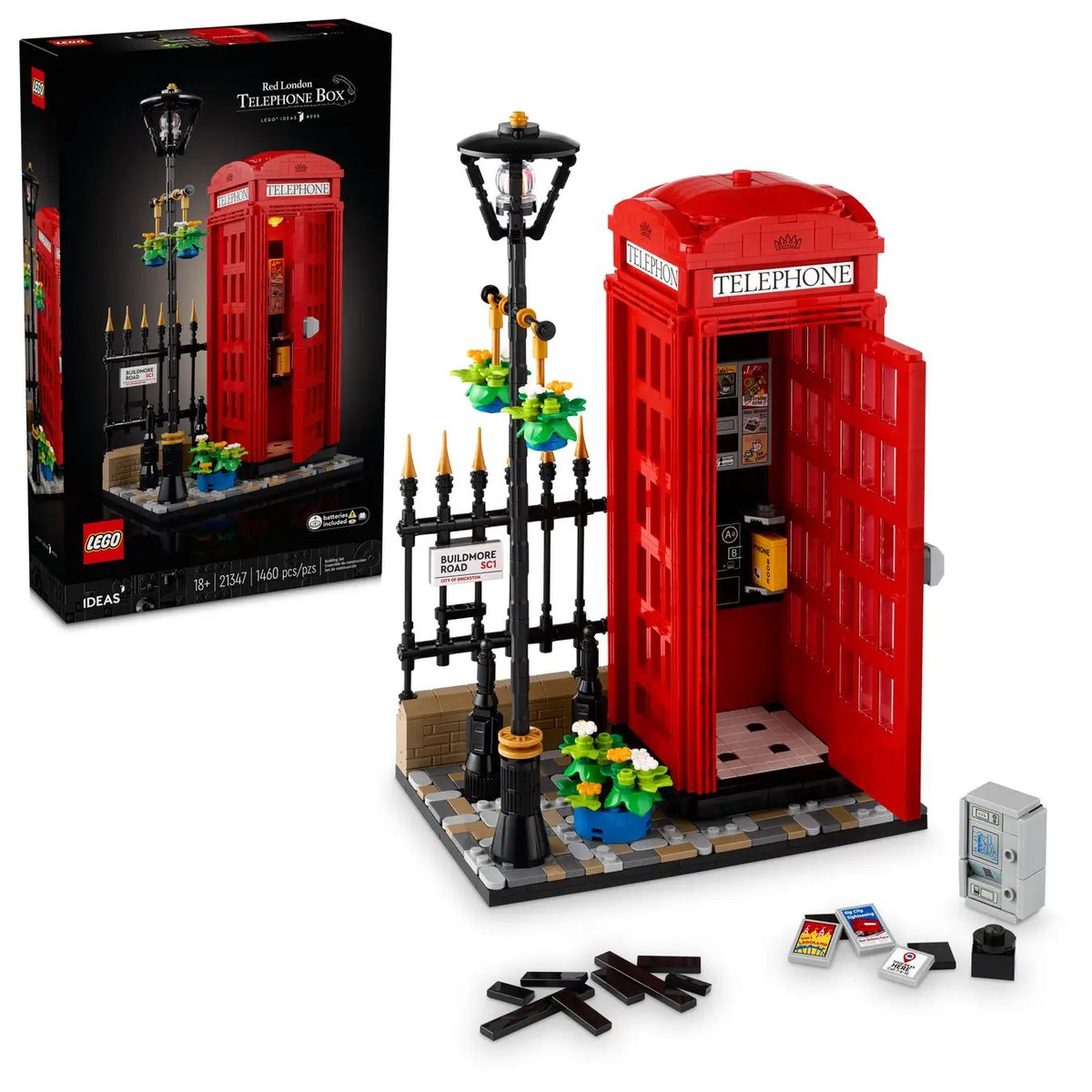 britculturejp's tweet photo. LEGOから「ロンドンの赤い公衆電話」が限定発売。2024年に100周年を迎えるアイコニックなK2ヴァージョンをモチーフにしたこのレゴ®モデルでは、人々に愛されてきたBTの公衆電話を精巧に再現。ロンドンのストリートサインの付いたフェンスが街の雰囲気を醸し出します https://t.co/5jFY3RoKRh 🇬🇧 https://t.co/CAxMwOxtBb