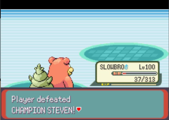 #emeraldkaizo hardcore nuzlocke complete! Made a couple of misplays and had a super sweaty Drake fight but managed to clutch it out in the end. Took 67 attempts, although I didn't keep track of attempts I reset due to bad 103 encounters (I'm looking at you wingull)...