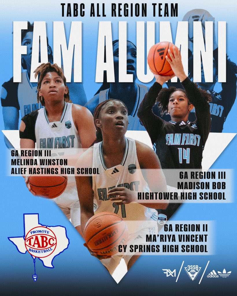 Congrats to our FAM Alums, on being named to the TABC All-Region Team! #TheFAMway / / / 🏀💙🤍