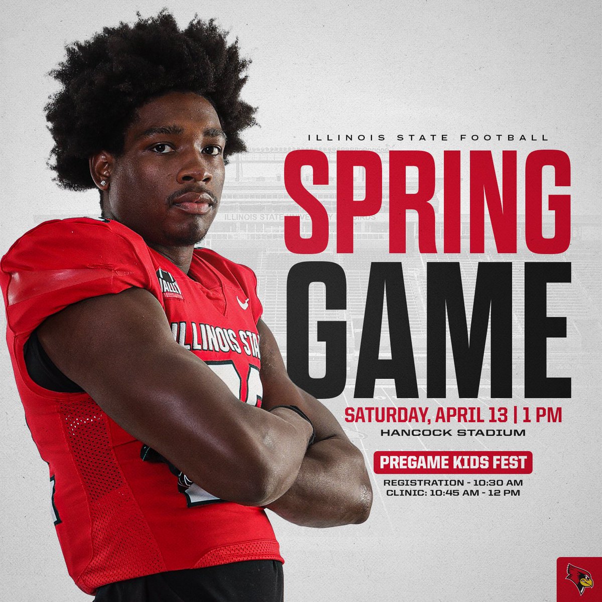 Be sure to join us for the annual Kids Football Fest prior to the spring game on April 13! Register Here ⬇️ forms.illinoisstate.edu/forms/fb2024