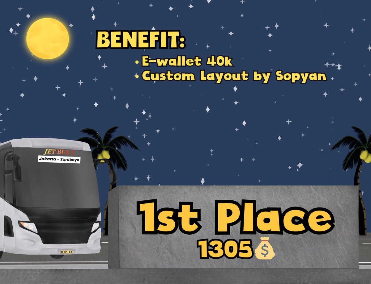 BISxMALAM's tweet photo. Selamat kepada juara 1 Penumpang Of The Week. Kamu berhak mendapatkan:

E-wallet 40k (claim ke @bisPREMAN) + Custom layout (claim ke @bisSOEPIR) https://t.co/gVQ6vfB2Ki