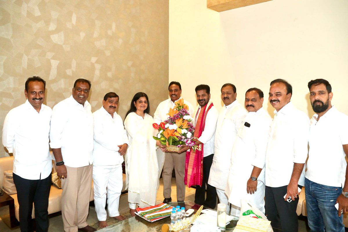 Welcome back to @INCIndia Sri Danam Nagender MLA garu in presence of Hon'ble CM @revanth_anumula garu and Telangana incharge Smt @DeepaDasmunsi ji ... @INCTelangana @kcvenugopalmp