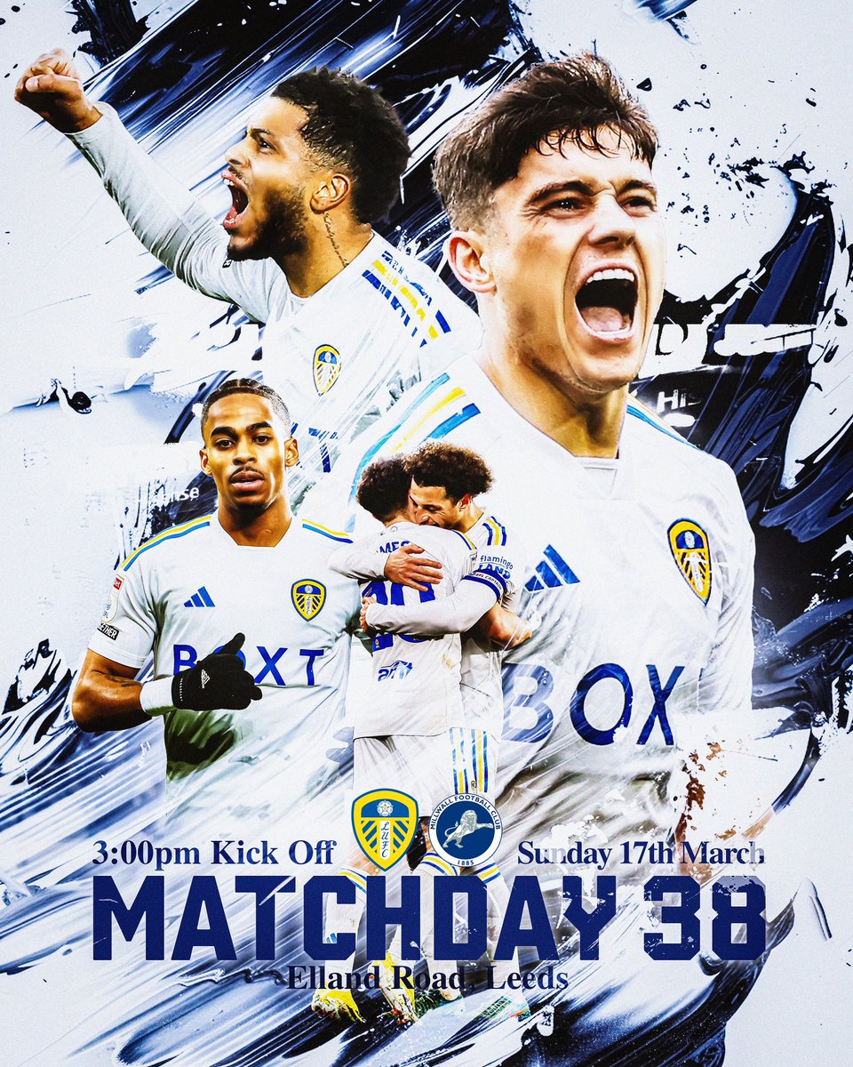 LUFC's tweet photo. 🔥 𝗠 𝗔 𝗧 𝗖 𝗛 𝗗 𝗔 𝗬
🆚 Millwall
🏟️ Elland Road
🕒 3pm (UK Time) https://t.co/sRX30GiMkS
