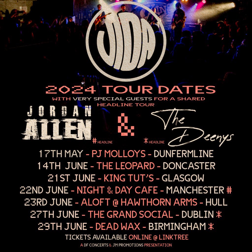 the_vidaboys's tweet photo. Catch us on the road with @jordanallenuk &amp; @thedeenysband for a run of dates in June, the boys are back in the UK all the way from Australia to make some noise in the homeland. 

Tickets go live Monday 18th at 10am, available on our linktree. 

#vida #jordanallen #thedeenys https://t.co/2GB88TPIzI