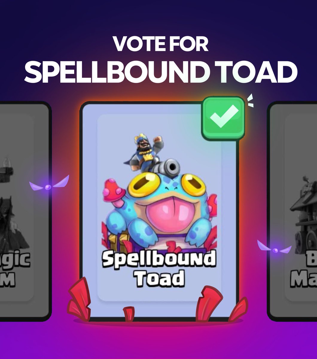 Vote for my SPELLBOUND TOAD TOWER! 🐸🔮 Thank you for all the support and votes, I highly appreciate it 🫶 #ClashRoyale #SupercellMAKE