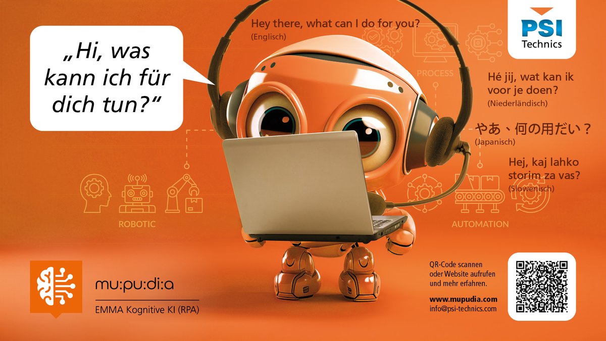 PSITechnics's tweet photo. Wir haben die Lösung für Ihren Kampf gegen #Fachkräftemangel! 
Unsere #mupudia Bots für #RoboticProcessAutomation #RPA , #Wissensmanagement &amp; mehr entlasten Ihre Mitarbeiter bis zu 100 % von lästigen Aufgaben und ermöglichen wieder #sinnvollesArbeiten . 

https://t.co/QGpLT6Ofzp https://t.co/kuSgjZVq0G