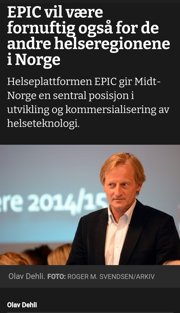 Et system som er slaktet i to uavhengige rapporter. Er under granskning av Datatilsynet, DSA, Riksrevisjonen og Statens helsetilsyn, og til og med Kripos... Møt Olav Dehli!

#brennPlattformenNå #skrotepic4ever #makkverk #skandale #amatører #inkompetanse @HelseMidtNorge