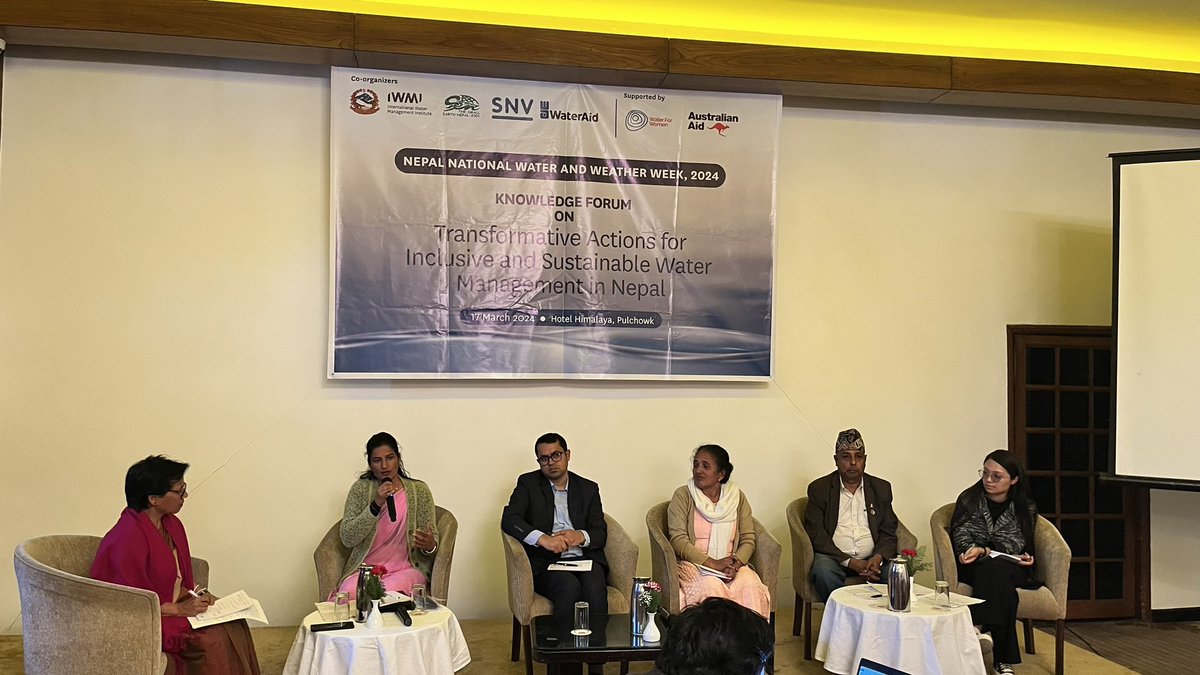 SantoshNepal_'s tweet photo. “WASH sector is the first one to be affected by disasters. Overnight extreme-rainfall has washed away entire systems in our village.We need resilient infrastructure 2 endure climate change effects”
Ms Manju Pandey, acting chairperson of Mahabu municipality #ResilientWASH #RESWASH https://t.co/QyUctL9EeG