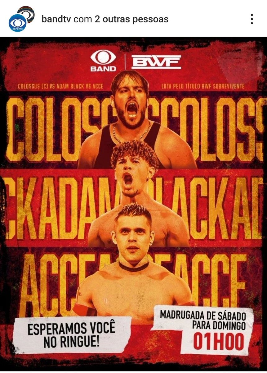 axelonlinept's tweet photo. Tudo pronto???? Então vamo lá. Entramos logo em seguida ao @sftcombat na @BandTV ... Faltam poucos minutos para ação com @BWFoficial! 
#bwftelecatch #bwfnaband https://t.co/edpBTXImNu