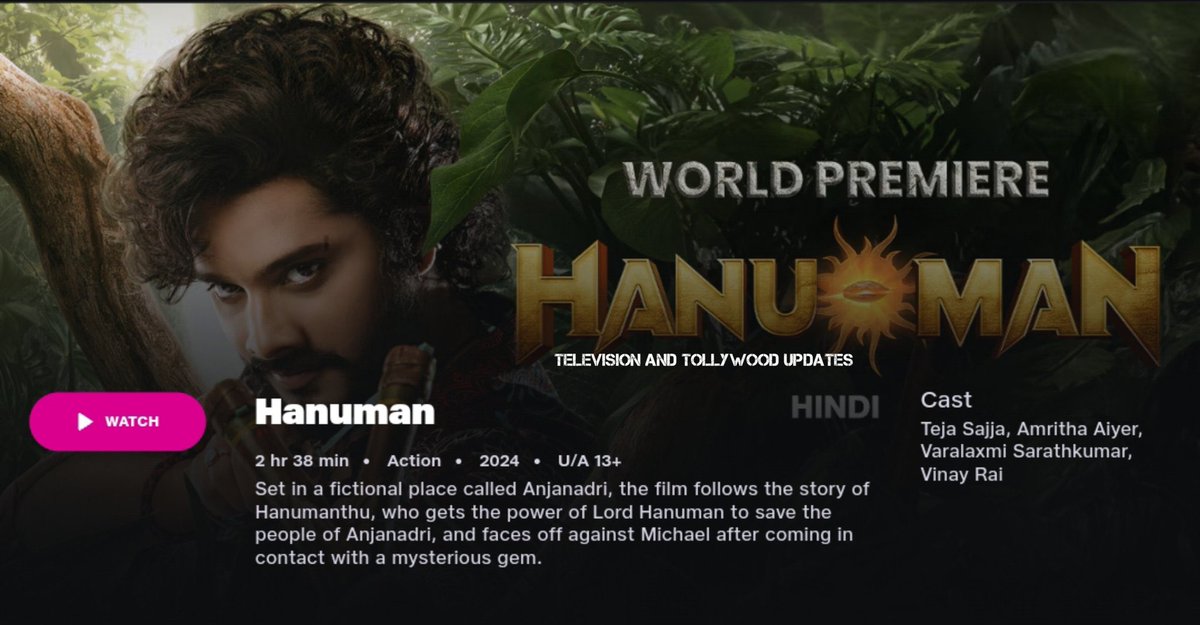 #HanuMan streaming now on #JioCinema

#HanuManOnJioCinema

#PrasanthVarma #tejasajja 
#Amritha #NiranReddy #Chaitanyaniran #varalakshmisarathkumar  #VinayRai  #AsrinReddy 
#PVCU #SuperHeroHanuMan @tejasajja123