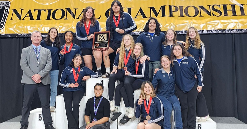 USAWrestling's tweet photo. Grays Harbor, led by champions Renaeh Ureste (191) and Jojera Dodge (235) won the women’s division at the 2024 NCWA Nationals, with Ottawa-Arizona placing second.