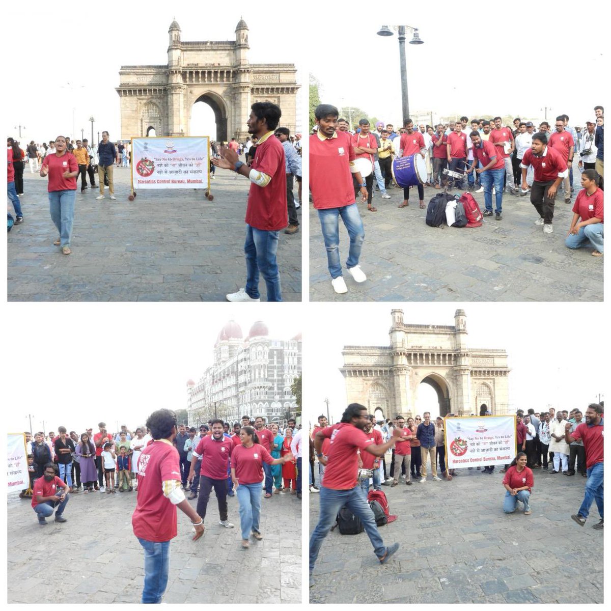 #DrugsFreeBharat #NCB-Mumbai #NCB Raising Day celebration 📌Street Play@Anti Drugs awareness @ Gateway of India 📌promoted e-pledge 📌700+ tourists attracted @dg_ncb @PIBMumbai @PMOIndia @HMOIndia @BhallaAjay26 @PIBHomeAffairs @ANI @MumbaiNcb