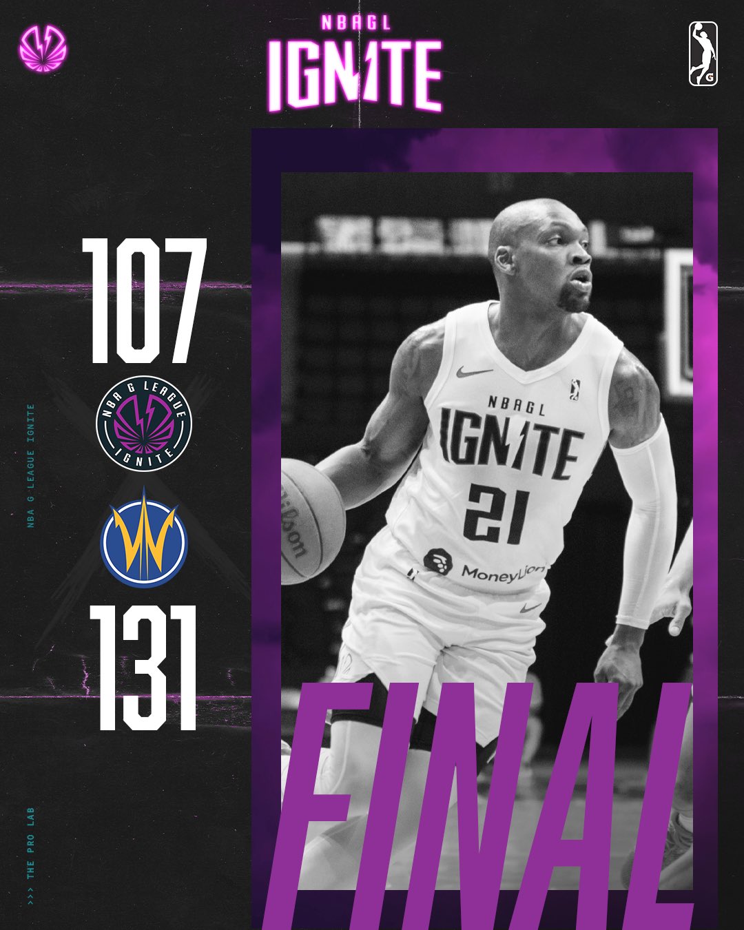 NBA G League Ignite on X final score from Santa Cruz X remosevilla