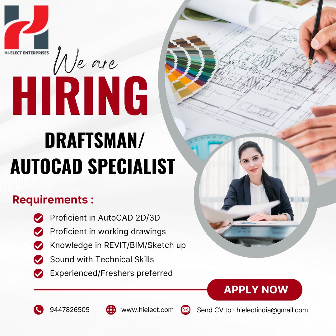 hi_elect's tweet photo. Urgent hiring!!!!!!
Apply Now!!!!!!
#draftsman #drawing #civildrawing #civildrawings #mep #bim #sketchup #sketchup3d #sketchuppro #revit #revitarchitecture #revitmep #autocad #autocad3d #autocad2d #autocadelectrical #autocadmechanical #architecture #engineering https://t.co/h4NI3nWViv