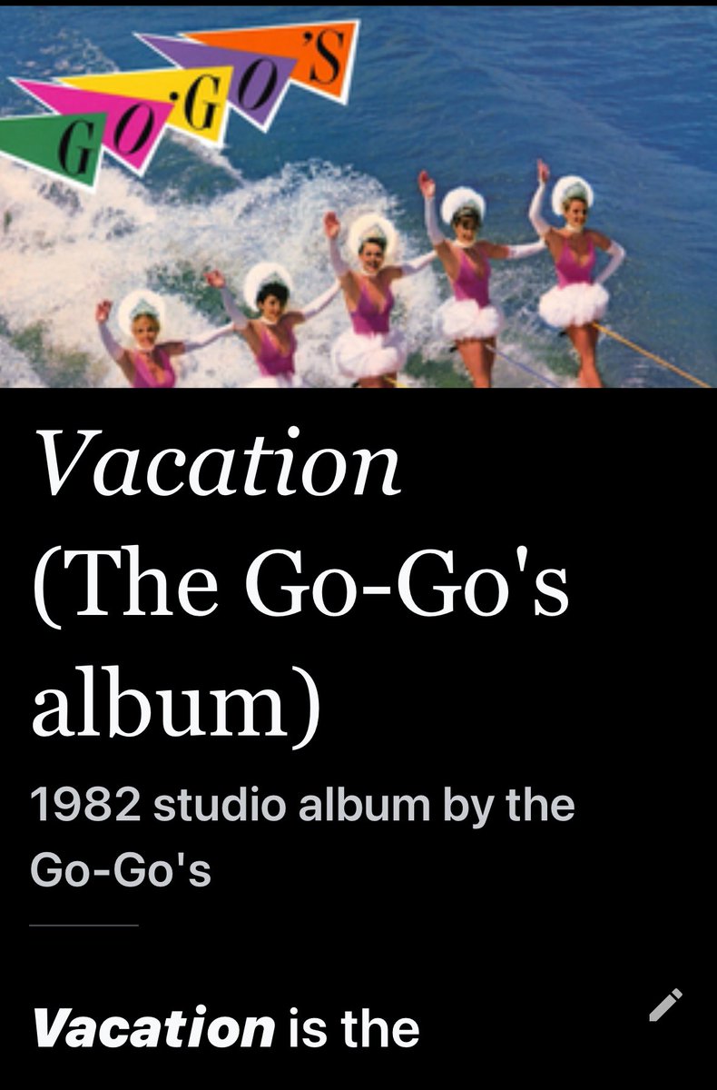 GloriaNelson's tweet image. Who remembers Vacation? It was such a great time. Such a fun album by one of the best all girl bands of all time. Until the band fell apart. ❤️ #TheGoGos