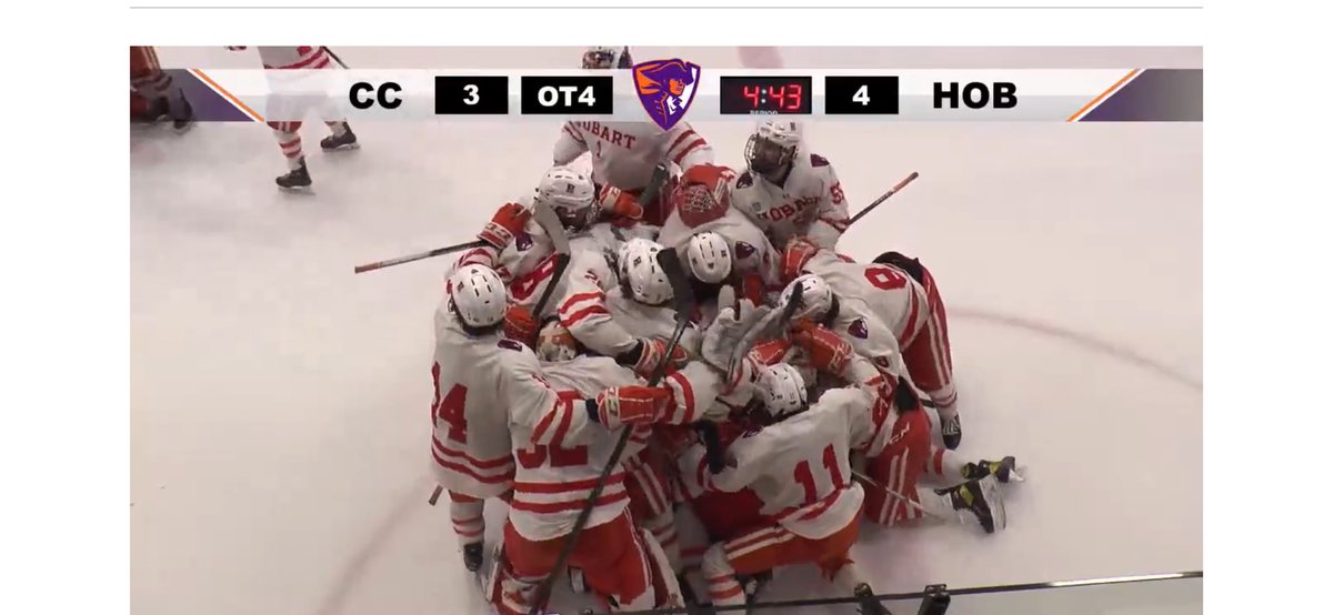 What a wild game! Missing The Cooler tonight. Congrats to the Statesmen - on to the national semifinals. Just like old times, a big game against Utica up next!

#d3hky #GoStatesmen
