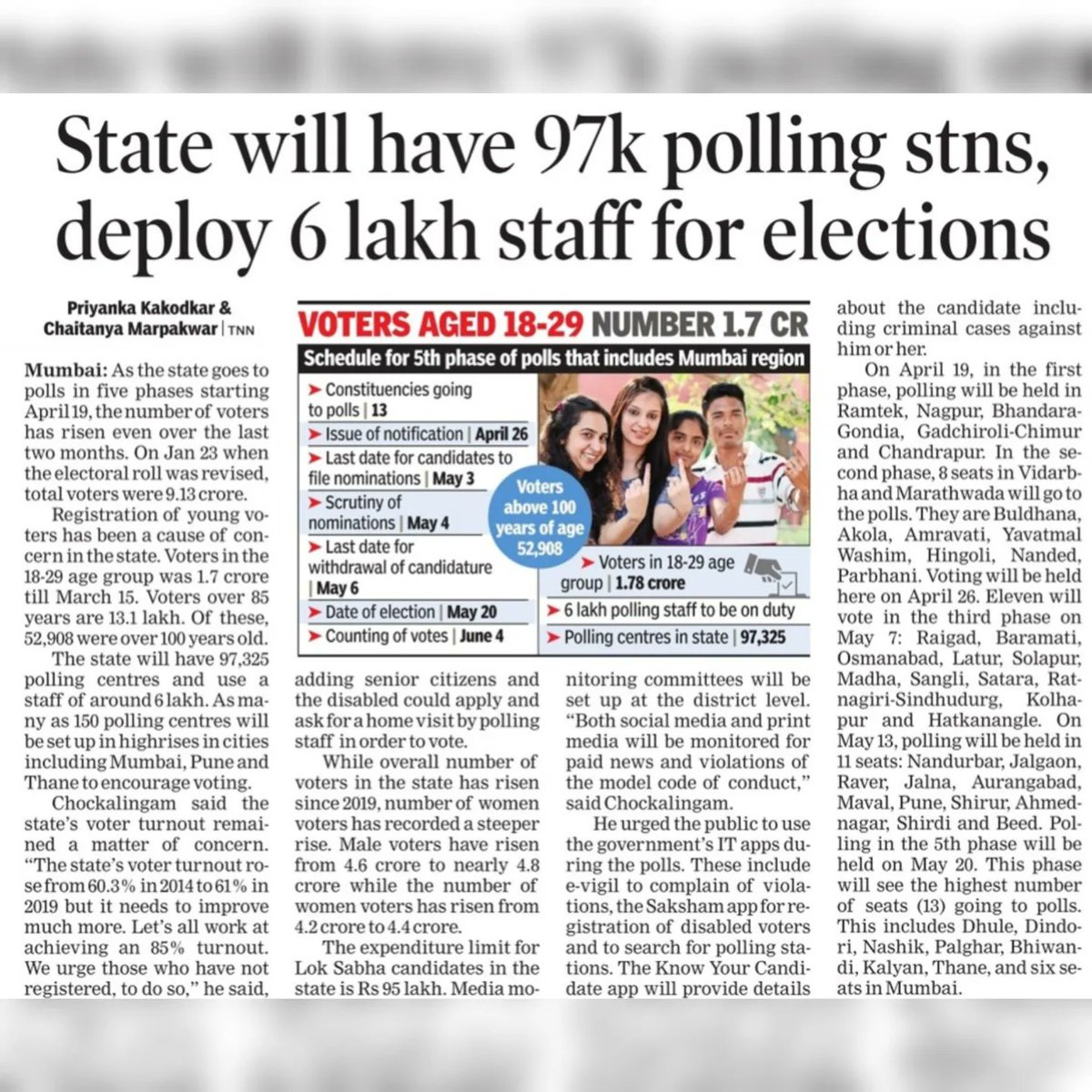 CEO_Maharashtra's tweet photo. लोकसभा निवडणूक २०२४
५४३ मतदारसंघांसाठी देशभरात ७ टप्प्यांमध्ये होणार मतदान 
महाराष्ट्रातील ४८ मतदारसंघात ५ टप्प्यांत होणार मतदान.

#उत्सव_निवडणुकांचा #अभिमान_देशाचा #ChunavKaParv #DeshKaGarv #élections2024 https://t.co/gwa1TYSUul