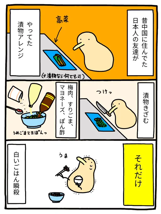 昔中国に住んでた日本人の友達がやってた漬物アレンジ 