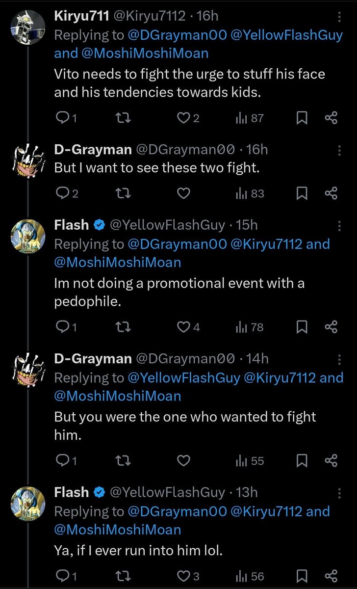 DeanTalksToo's tweet photo. I think @yellowflashguy is actually afraid of fighting Vito. 

Furthermore @yellowflashguy arent you the same guy who used to platform flamenco  weekly, and never once called him out? https://t.co/T1NMTjUbA7
