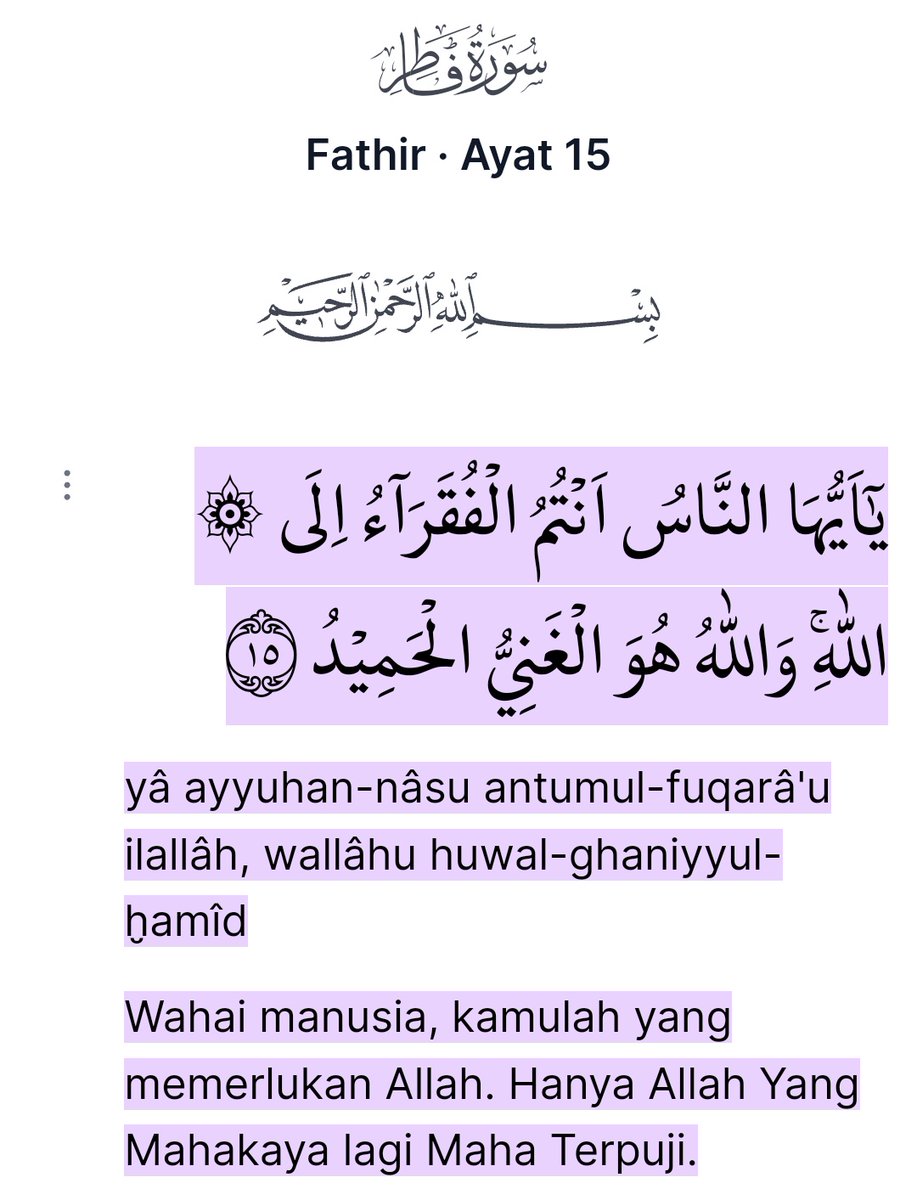 greenblube's tweet photo. @tanyakanrl Allah ga butuh kita, 
tapi kitalah yg butuh Allah. https://t.co/Z81O3pQX9r