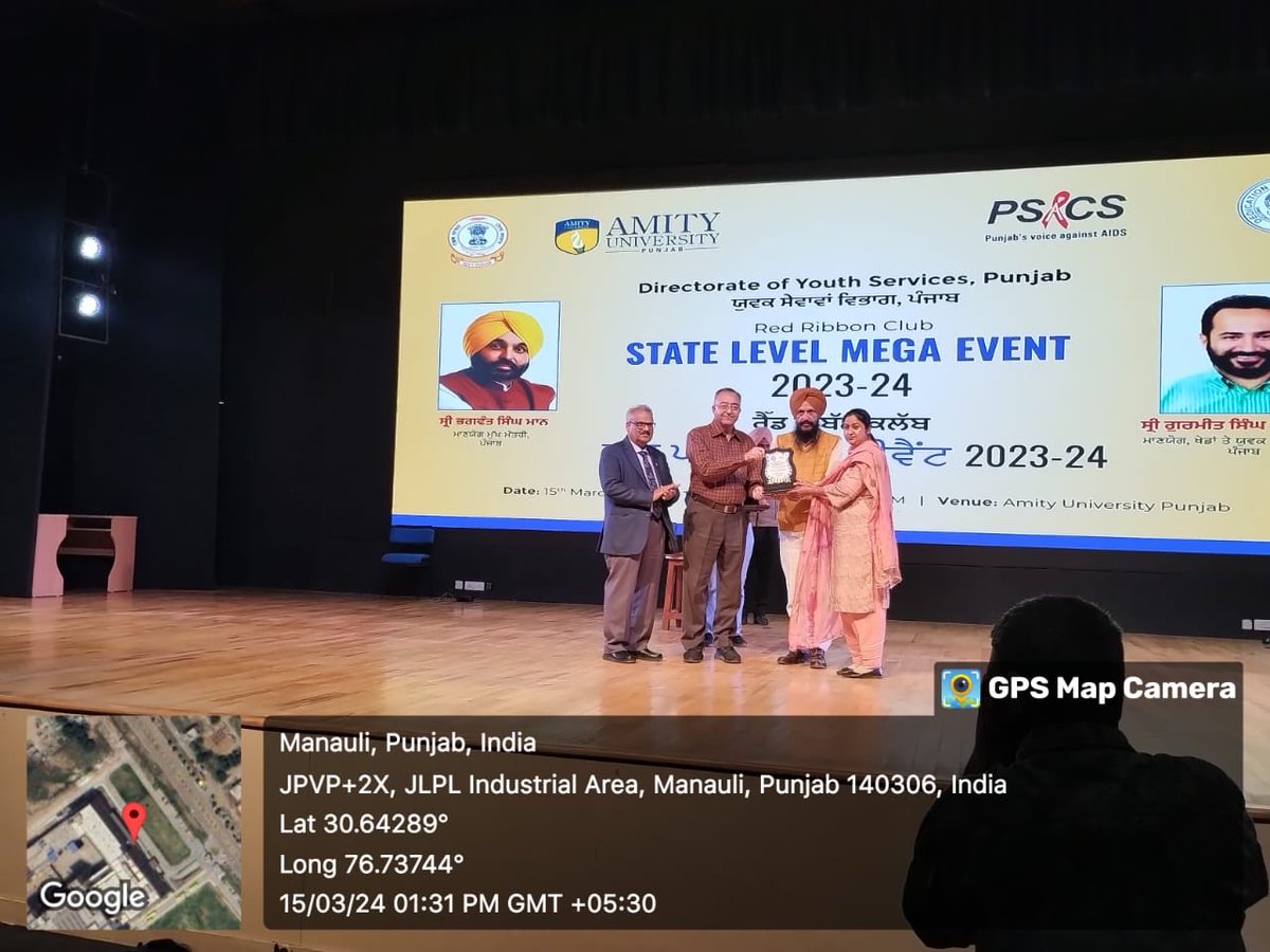nsskcm's tweet photo. Peer educator of Khalsa college (ASR) of technology and business studies Mohali get rewarded by Red ribbon club in state level Mega event. On dated 15/3/24 https://t.co/oAZjjSZ7vH
