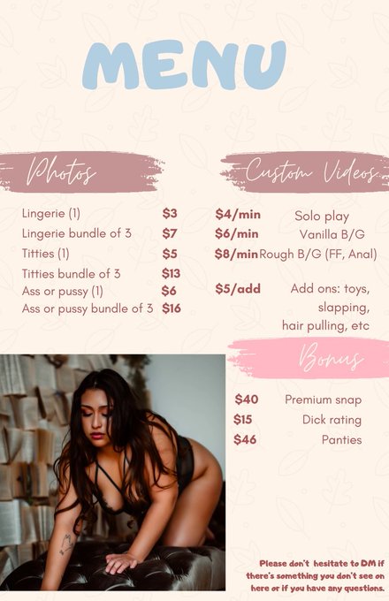 💕💕Tip Menu 💕💕 Watch Me Suck, Fuck &amp; Get Covered In His Cum. Couples Content. Anal. FaceFuck. Huge Cumshots<a href="/tag/manyvids"class="tags"><span>#manyvids</span></a><a href="/tag/customvideo"class="tags"><span>#customvideo</span></a><a href="/tag/selling"class="tags"><span>#selling</span></a><a href="/tag/onlyfans"class="tags"><span>#onlyfans</span></a>