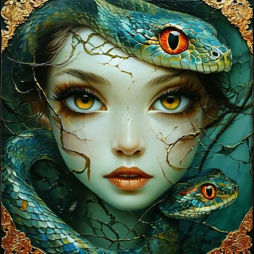 roisai_ai's tweet photo. Upon fractured glass and polished epoxy,
A maiden of the depths, fantastical and free.
With skin of cream, a serpent's gleam,
Eyes like jewels, reflecting nature's dream.

In waters deep, she gracefully glides,
A dance of serenity, where secrets abide. #art #artist #roisai_ai https://t.co/ur5w2Q0uF1