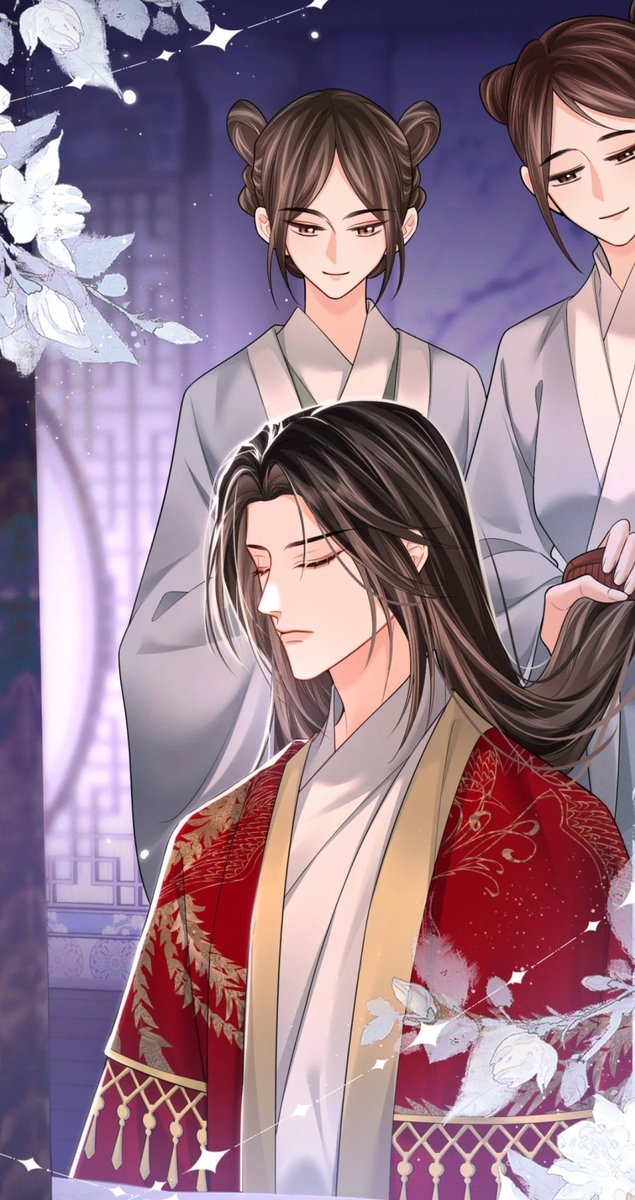 The servants helping chufei to comb his hair 🥺