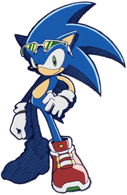 In official art for Sonic Riders, Sonic is clearly seen using his eyebrows to support the sunglasses on his head. 