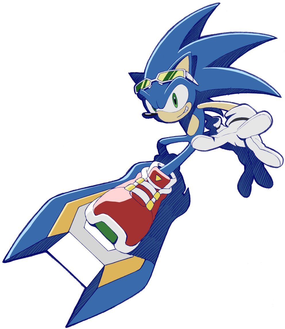 sonic the hedgehog solo looking at viewer smile simple background white background 1boy gloves  illustration images