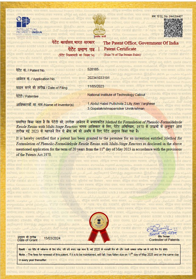 Department of Chemistry NIT Calicut (@chynitcofficial) on Twitter photo An Indian Patent is granted to Prof. Unnikrishanan and his team.
Many Congratulations <a href="/nitcofficial/">NIT Calicut Official</a>. An Indian Patent is granted to Prof. Unnikrishanan and his team.
Many Congratulations <a href="/nitcofficial/">NIT Calicut Official</a>.