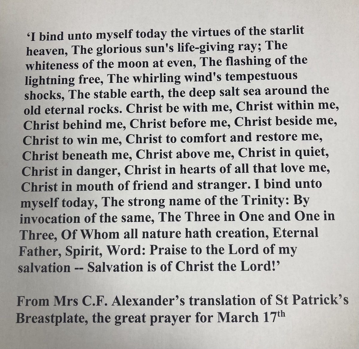 Saint Patrick’s Breastplate