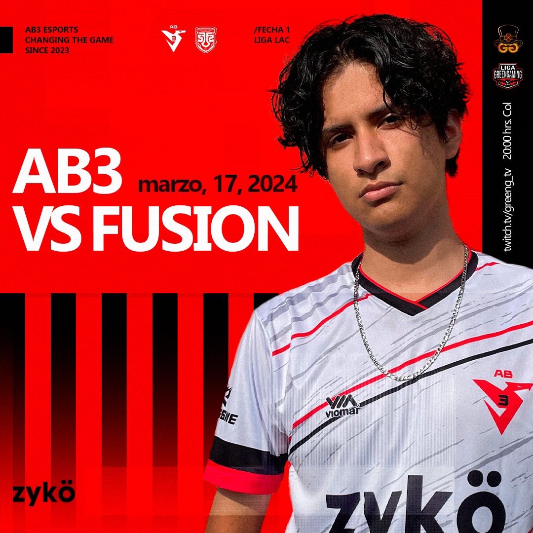 ¡Llegó el día! Nuestro equipo estará debutando hoy por primera vez en la #LigaGreenGaming. 

⚔️ <a href="/fusionfsgg/">FUSION</a> 
⏰ 7pm🇨🇷 9pm🇺🇸 
📺 twitch.tv/greeng_tv  @GreenGaming_TV 
•
#GoAB3 #AveFénix #TodosSomosUno #valorant #esports