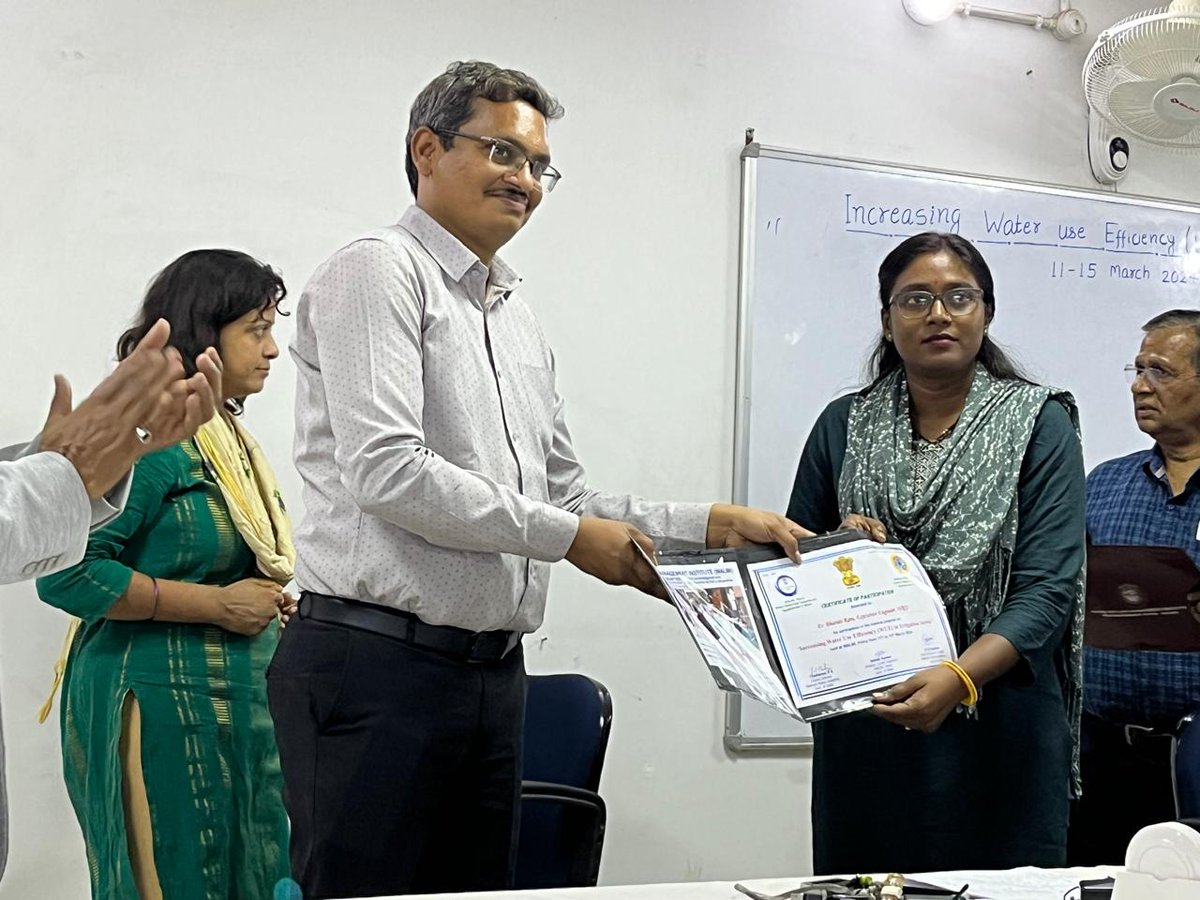 National Water Academy, <a href="/CWCOfficial_GoI/">Central Water Commission</a> (CWC),  <a href="/DoWRRDGR_MoJS/">Ministry of Jal Shakti, DoWR, RD&GR, GoI</a>  organized a training program on ‘Increasing Water Use Efficiency (WUE) in Irrigation Sector’ in collaboration with WALMI, Patna during 11-15   Mar 2024 at Patna.  26 officers of SE/EE/AE rank participated.