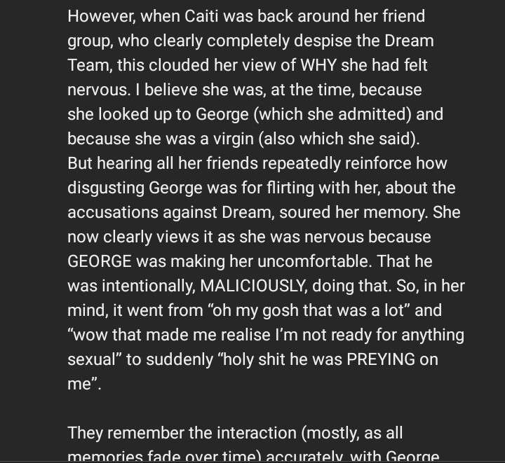 YOUTUBE PEOPLE ARE STILL BASED, understanding caiti trauma and still accepting how the whole space was too unfair and harsh to George on this +
(👇🏿) (check the rest under it)